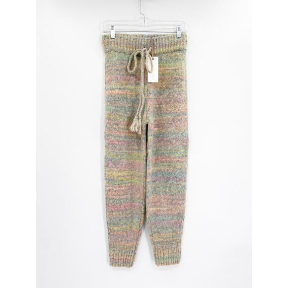 LoveShackFancy Olvera Autumn Rainbow Knit Wool Blend Jogger Lounge Pants XS NWT - Picture 3 of 7